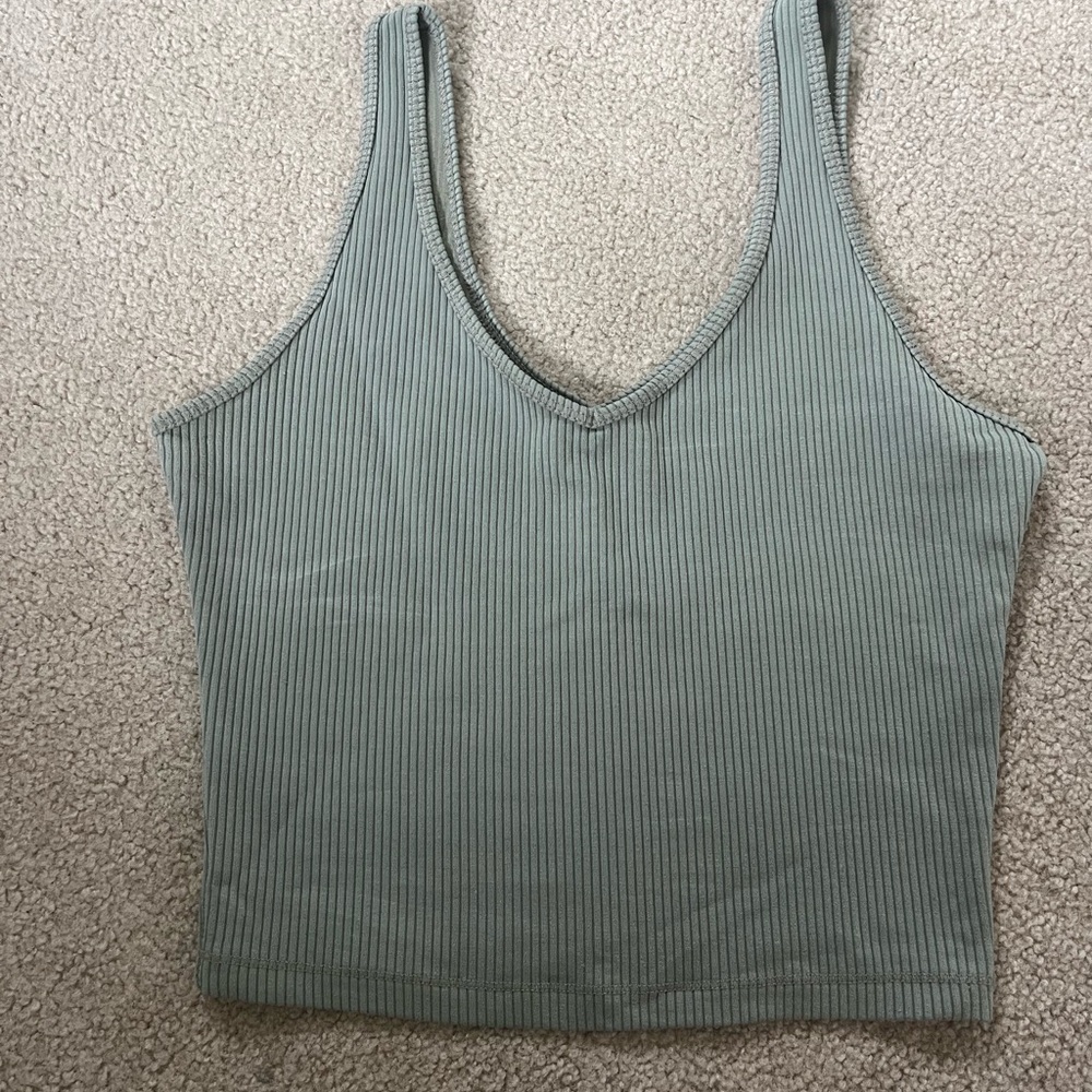 Hollister Ribbed Tank Top - Sage Green